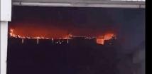 لبنان...حريق ضخم في الغازية