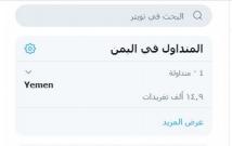 اليمن يحصل على ترند خاص في موقع التدوين القصير تويتر 