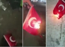 احراق العلم التركي ضمن منطقة “درع الفرات” 