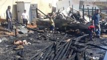 إحراق خيم سوريين في جنوب لبنان والنيران تلتهم أشجار الزيتون