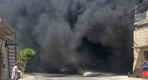 حريق داخل كاراج لتصليح السيارات في بلدة بعلول البقاع الغربي