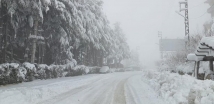  الطرقات المقطوعة بسبب تراكم الثلوج في لبنان