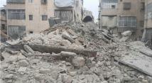 العاصفة تتسبب بانهيار مبنى في حلب