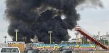 حريق كبير في مدينة جدة السعودية