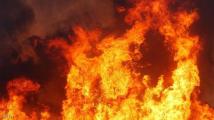 حريق سيارة جراء حادث سير في بلدة مجدل عنجر